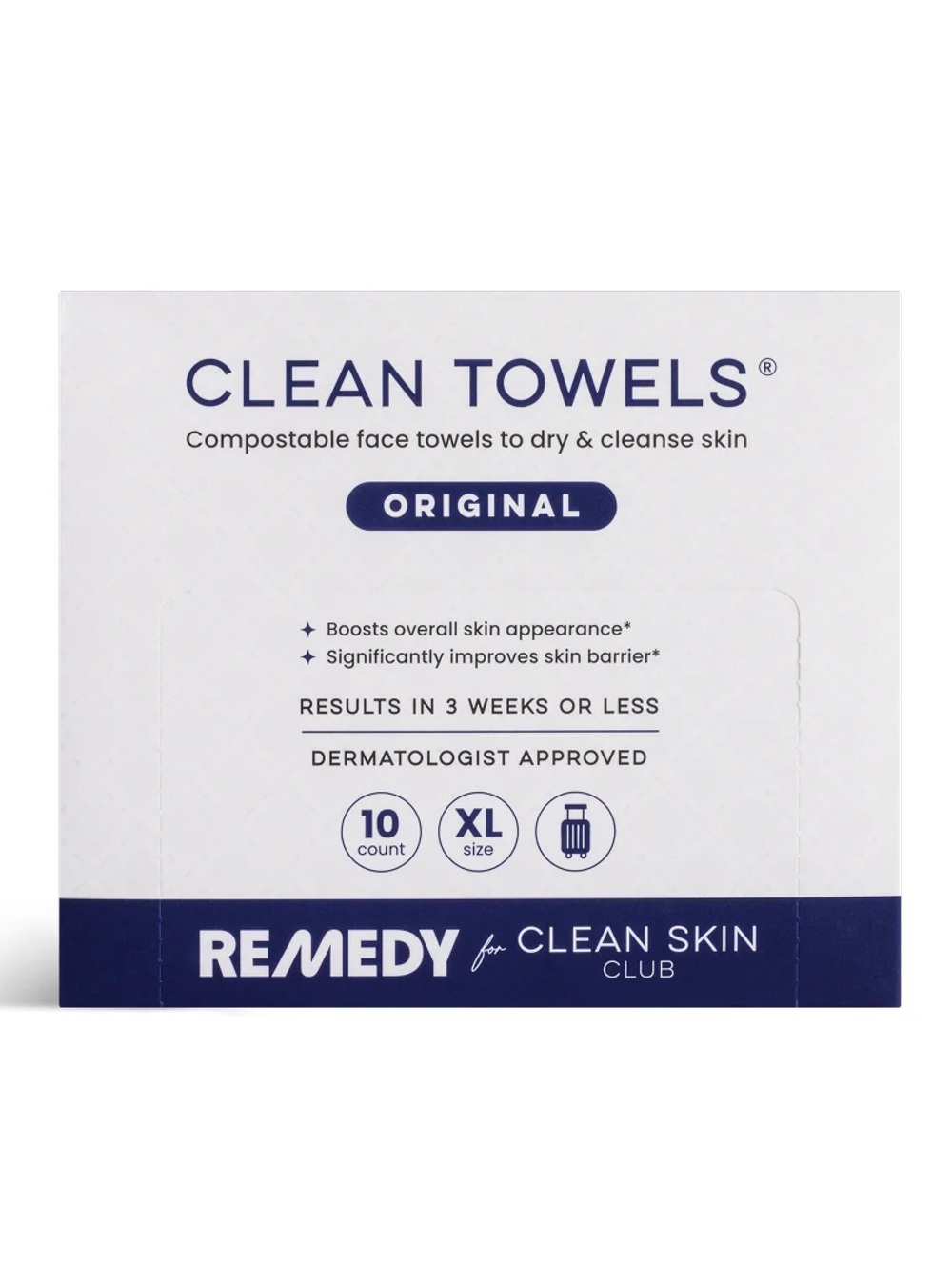 NWT Remedy Skin Clean Skin Club Towels - 10ct